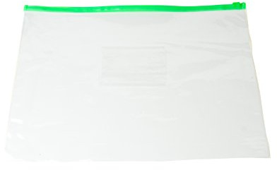 Pack of 12 A4 Green Zip Zippy Bags - Document Clear Plastic Transparent Storage Wallet