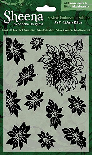 Sheena Douglass 5X7 Christmas Folder - Poinsettia Plethora, Transparent