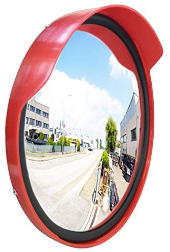 Specchio per traffico convesso 60 cm specchio panoramico interni ed esterni grandangolare per la sicurezza stradale garage negozio con guarnizione in PVC