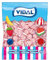 Vidal Golosinas. Sweet Cakes. Tartitas gelatinosas con cobertura de azúcar y delicioso sabor nata‑fresa. Doble textura suave y divertida. Sin gluten ni grasa. Bolsa 250 u