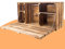 Große geflammte Wand Hängebar mit Integrierter Arbeitsplatte - flambierte Holztruhe Holzkiste Obstkiste Barregal 81x41x31cm