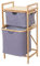 Wäschesammler HWC-B56, Regal Wäschesortierer Wäschekorb Badregal Aufbewahrung, Bambus 84x44x34cm 72l - creme-weiß