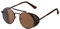 Ultra Braun mit Braunen Gläsern Steampunk Tiefblende Sonnenbrille Retro Damen Herren Rundbrille Metall Gothik Kreis Cyber Cosplay Brille UV400 Unisex