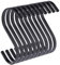 pamo Gancio S nero opaco in metallo – Set di 10 ganci da cucina in acciaio inox per appendere padelle in cucina o vestiti sull'asta appendiabiti gancio a S in acciaio inox (10, nero)
