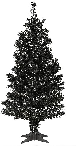 National Tree Company Tinsel Tree, Black, Halloween Collection, 24 in