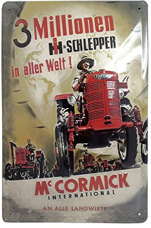 LUCKYLINDE geprägtes Blechschild passend für IHC Schlepper, Traktor und Landwirtschaft Fans, Deko Werkstatt, Garagen Oldtimer Schild 20 x 30 cm (Millionen)