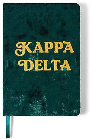 Sorority Shop KD Velvet Notebook - Kappa Delta Notebook with Velvet Cover, Gold Foil Imprint, Satin Ribbon, 216 Lined Pages - Sorority Journal, Kappa Delta Sorority Gift
