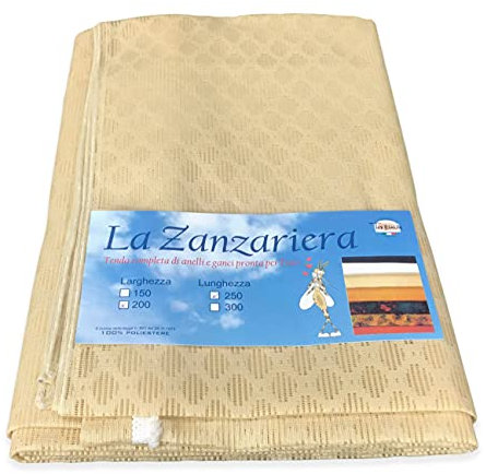 Tex family TENDA rete ZANZARIERA a ROMBO da esterno piombata in 8 misure diverse unito BEIGE - Cm. 150 x 300