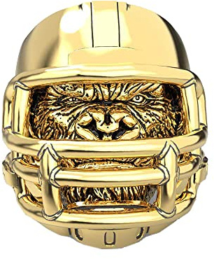 HIJONES Herren Helmring aus Edelstahl Persönlichkeit American Football Gorilla Ring