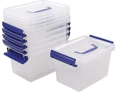 Innouse 3 L Small Latch Storage Box Container with Handle, 6 Packs