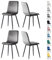 mcc direct Set mit 4 Designer Esszimmerstühlen aus Samtstoff, Metallbeine, Lexi-Stühle (Dunkelgrau)