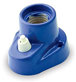 AMARCORDS - Appliques en porcelaine avec bouton, prise E27, base avec interrupteur, douille vintage de couleur BLEU