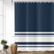 ASDCXZ Rideau de Douche Bleu 180x200 cm, Géométrie Moderne Bleu Marine Rayures Blanches Textile imperméable Rideau Douche Tissu Lavable pour Baignoire avec 12 Crochets
