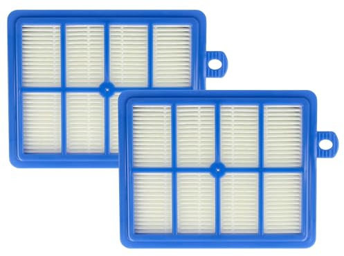 vhbw 2x filtro compatibile con Electrolux Ergospace, Excellio, S-Bag, Twinclean, UltraOne aspirapolvere - Filtro aria di scarico, bianco/blu