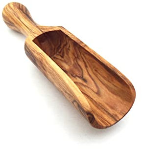 Pelle à sel 6/9/12 cm - Pelle à épices - Pelle en bois - Fabriquée à la main en bois d'olivier (longueur : 12 cm)