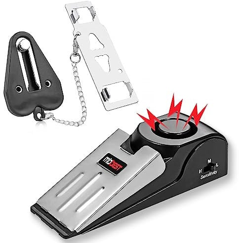 MBBEST Türstopper-Alarm & Hotel-Türschloss, doppelter Schutz, Sicherheitstür-Set, Türsicherheitsgeräte, Taschen-Türstopper, Selbstverteidigungswerkzeuge für Hotel, Reisen, Zuhause, Wohnung, Haus