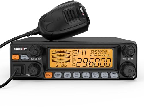 Radioddity QT60 10 Meter Radio SSB, AM, FM, PA, 60W High Power Amateur Ham Mobile Transceiver, Large LCD Display, RX & TX Noise Reduction, NOAA with Alert, with CTCSS/DCS, ASQ