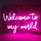 Horseneon Welcome To My World Neon Led Sign, Letter Neon Signs for Wall Decor, Pink Neon Lights Signs with USB Powered for Bedroom, Wall Hanging Decor, Livingroom