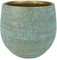 Blumentopf Ryan 15 cm Durchmesser in Shiny Blue – Handgefertigt aus 100% natürlicher Keramik mit stilvoller Goldener Oberfläche – Klassisch & Modern