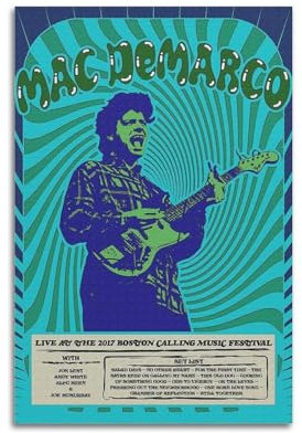 ceok Mac Demarco Psychedelisches Poster, Filmposter, Wandkunst, Dekordruck, Bild, Gemälde für Wohnzimmer, Schlafzimmer, Dekoration, 30 x 45 cm, ungerahmt