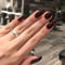 MouyouGlow Press on Nails Kurz,Ballerina Dunkel Burgundisch Rot Einfarbige Glossy Fake Nails Kunstnägel mit Nagelkleber,Dark Wine Red Künstliche Fingernägel