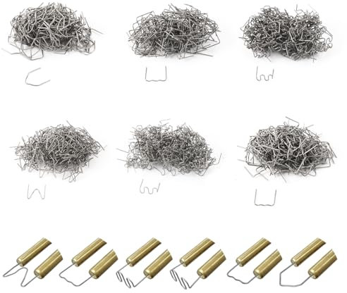 1200 Stück Heiße Heftklammern 0.6mm/0.8mm Kunststoff Schweißgerät, Edelstahl Hot Staples Welder Staple, Plastik Schweißen Heiße Heftklammern für Autostoßstange Rissreparatur Heißklammern