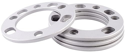 ihreesy 4 Stück 6mm Auto-Rad-Distanzscheiben, Aluminiumlegierung Spurverbreiterungen Radabstandshalter Distanzscheiben Platte für 5x135/5x139,7/6x135/6x139,7 für 5 Löcher 6 Löcher Räder/Felgen