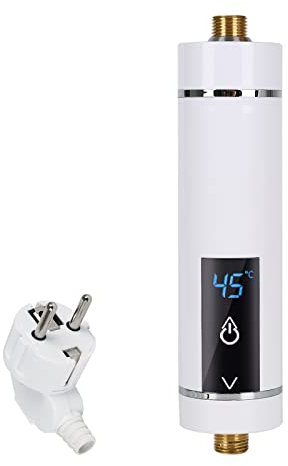 Btstil Calentador de agua eléctrico de 3500 W, mini calentador de agua instantáneo sin tanque con panel LED pantalla digital, calentador de agua instantáneo eléctrico para baño y cocina
