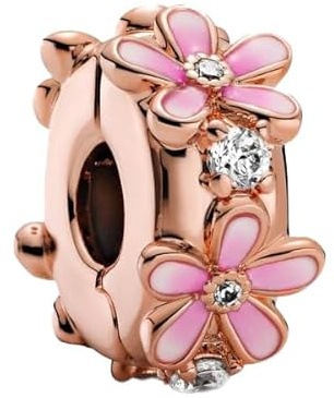Feitery ROSE Clip Stopper Gänseblümchen Charms Kompatibilität für Pandora Armband Valentinstag Bead Charm für Damen