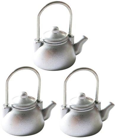 Vaguelly 3 Pcs Old-fashioned Kettle Home Decoration Accessories for Miniatures Suit Mini Teapot Kit Cosplay Accessories Animal Toys Ornament Mini House Supply Plastic Desk Cup