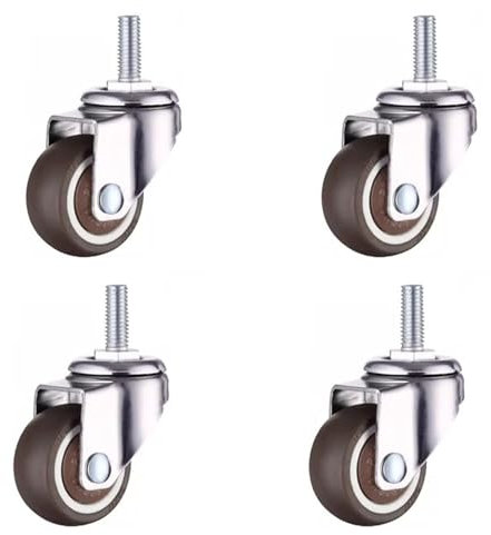 Generic 4 Stück Möbel-Lenkrollen, M6 Schrauben-Lenkrollen, 1 Zoll leise Gummiräder, Hardware-Ersatzteile, geeignet für Möbel, Sofas, Stühle, Schränke