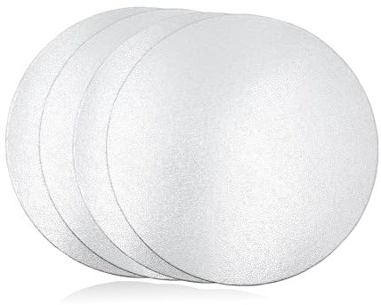 CiciIng Cake Board Tortenunterlage I 4 Stück 2mm Ø 20cm Silber Cakeboard Rund I Wiederverwendbar Tortenplatte Pappe für Transport Kuchen und Torten