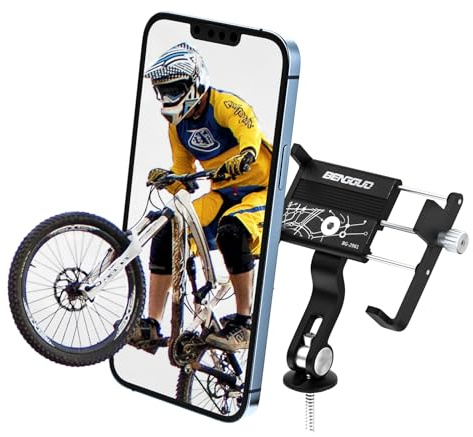 DN DENNOV Aluminium Handy Fahrradhalterung, 【1S Schnelle Demontage】 Fahrrad Universal Motorrad Handyhalter, Fahrrad Handyhalterung für 3,5-7,0 Zoll Smartphone