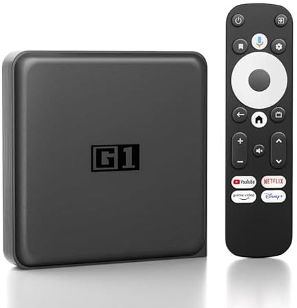 Android TV Boxes - 4K Smart TV Box Compatible with Google and Netflix Certified, G1 Android Box 4GB RAM 32GB ROM Support WiFi6 BT 5.0 AV1, 4K60fps Ultra HD Film, Compatible Dolby Vision/DD+, HDR10+