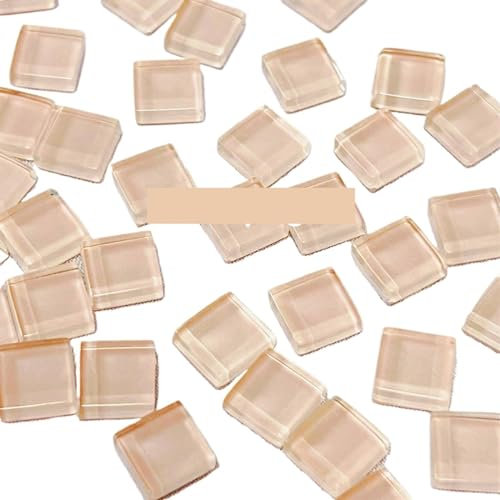 LNNXSZ Mosaik Fliesen 50 Stück Glas-Mosaikfliesen, handgefertigte Kristall-Kreativmaterialien, DIY-Handwerk, Abendessen, Mini-Mosaikfliesen(Champagne)