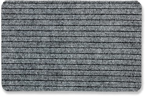 OGOS Fussmatte innen - Passt unter die Eingangstür - Schmutzfangmatte strapazierfähig - Türmatte rutschfest - Fußmatte Indoor - Haustür - 50x80 cm grau