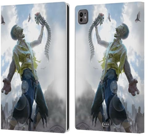 Head Case Designs Offizielle Tom Wood Zombie Abfall Horror Leder Brieftaschen Handyhülle Hülle Huelle kompatibel mit Apple iPad Pro 11 M4 2024
