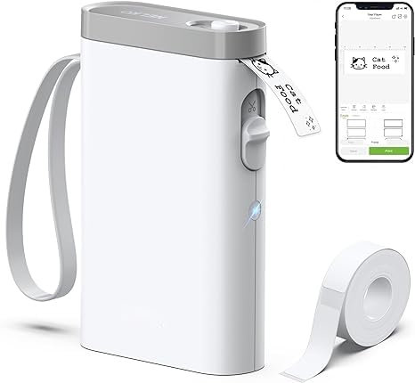 POLONO Etikettendrucker,P21 Selbstklebendes Etikettiergerät Tragbarer beschriftungsgerät selbstklebend Labeldrucker, Kabelloser,Mini Label Printer, Für Zuhause,Büro