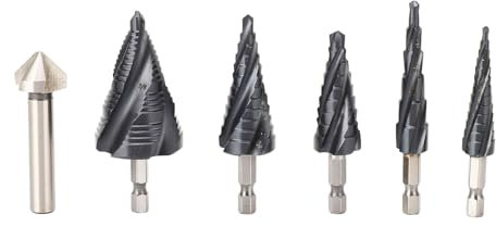 Gearwell Juego de Brocas Escalonadas M35 de Cobalto, 4 Flautas Vástago 1/4, Brocas Pagoda para Acero Inoxidable y Metales Duros