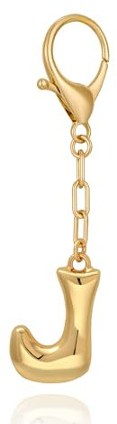 WOWORAMA Goldener Schlüsselanhänger mit Anfangsbuchstaben für Damen klobiger Blasenbuchstabe J Taschenanhänger Geldbörsenanhänger fü Handtaschen personalisierte r Accessoires Geschenke für Damen