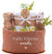 Trend Mama® | Windeltorte Boho Style | Spruch wählbar | 27 Windeln (Gr.2), Musselintuch, Socken & Waschhandschuh |Geschenk Geburt (Design| Hallo kleines Wunder)