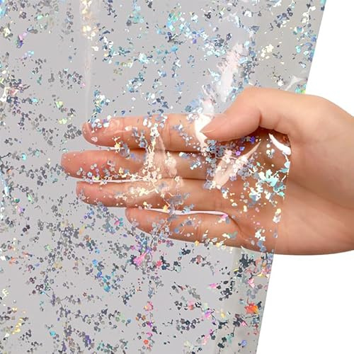 Riyidecor Holografischer 3D-PEVA-Duschvorhang, dünn
