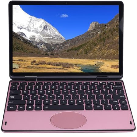 Computadora Portátil Convertible de 11 Pulgadas, Computadora Portátil de 2 en 1 con Pantalla Táctil de 360 ​​Grados FHD, 8GB DDR4 RAM 128GB SSD, (Oro Rosa)