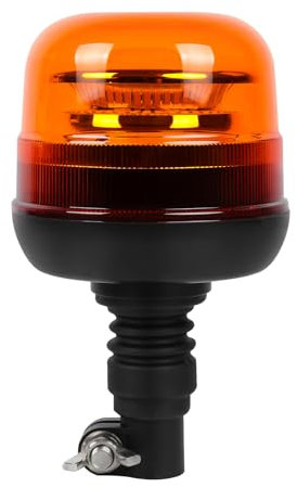 Qiping LED Rundumleuchte, 12V/24V Auto Warnleuchte, Rundumleuchte Orange, 10 Modes E-Prüfzeichen Mit Taste zum Umschalten der Modi, Warnleuchte für Traktor KFZ LKW
