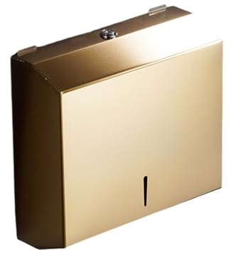 Zymoplas Einfach zu installierender Papierhandtuchspender für mühelose Badezimmer Upgrades. Wandmontierter Handtuchspender mit breitem Anwendungsbereich, Gold