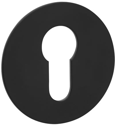 SOTECH Kleberosetten rund Ø 55 mm Edelstahl schwarz mit 3M-VHB-Klebepad ohne Bohren montierbar für Schlösser mit Profilzylinder in Möbel und Türen