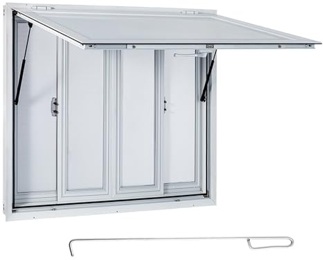 Ventana De Servicio De Doble Capa De 91-152 Cm X 84-91 Cm, Corrediza para Remolques De Autocaravanas 53×33in