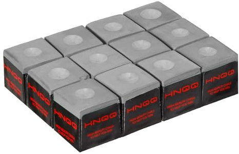 HNQQ 12-Pack of Pool Cue Chalks, Billiard Pool Table Accessories for Home/Tournament Use, Billiards Pool Stick Chalk (7 Colors Available)