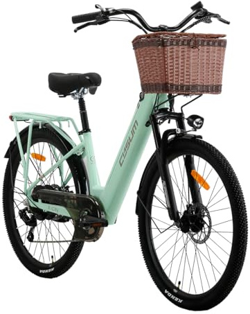 cysum X-City Elektrofahrrad für Erwachsene, 26 Zoll City Elektrofahrrad Damen Herren Lithium-Akku 48V 10,4Ah Motor 250W 25km/h Urban Switing