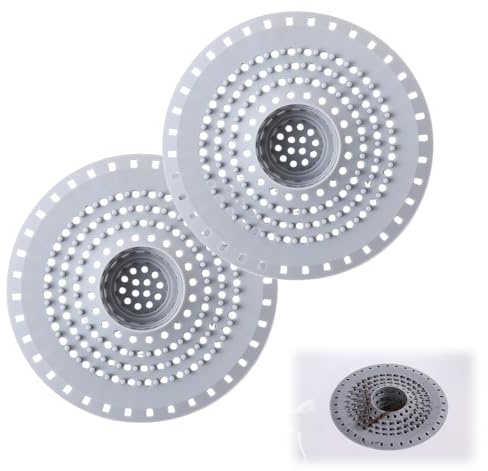 ZWWOGE Filtro di scarico, 2 pezzi, in silicone, per doccia, doccia, con ventosa, universale, in silicone, per vasca da bagno, lavandino e cucina, anti-intasamento contro capelli e odori